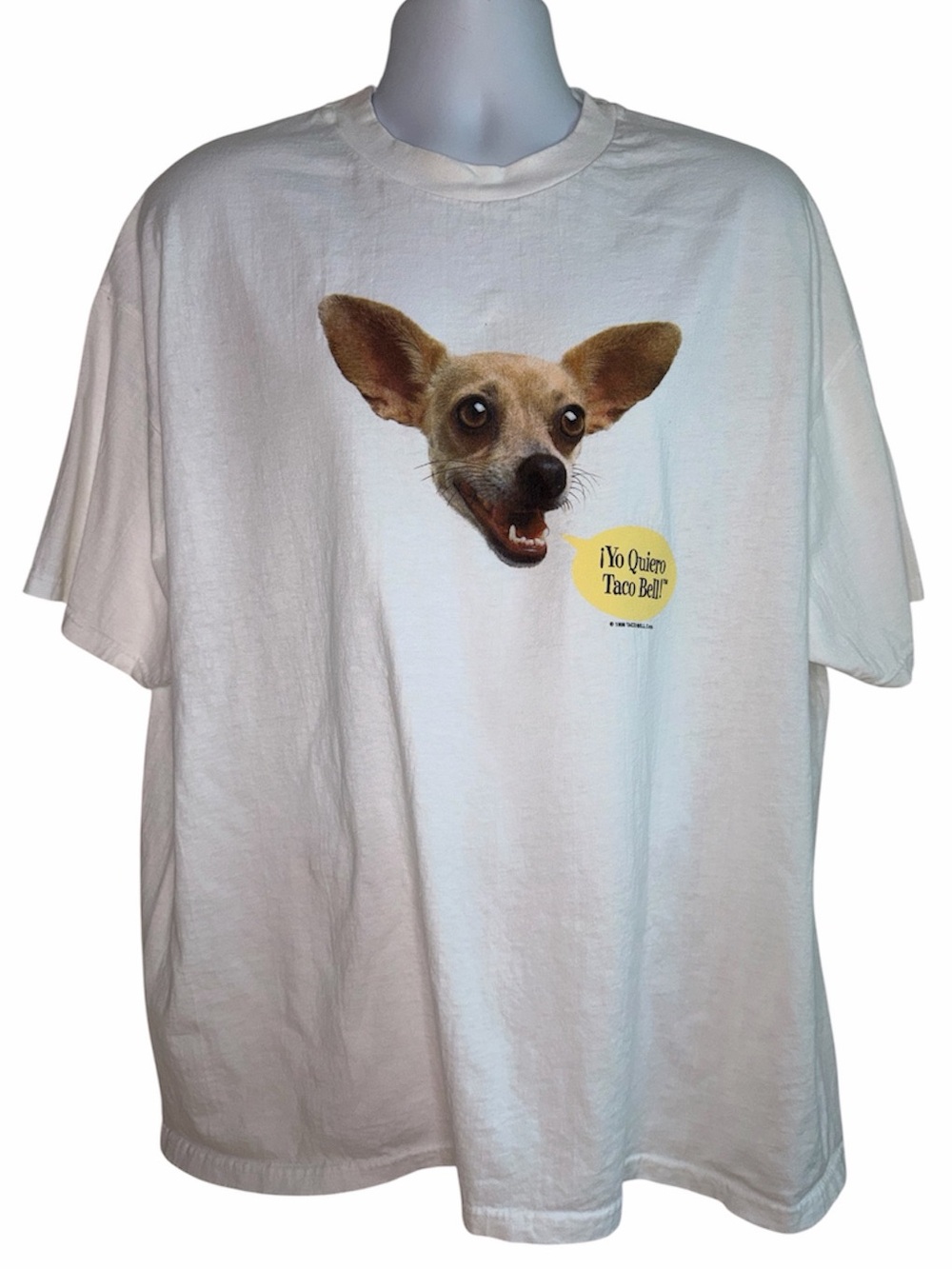 VINTAGE TACO BELL Chihuahua YO QUIERO TACO BELL Graphic T Shirt White Yellow XXL
